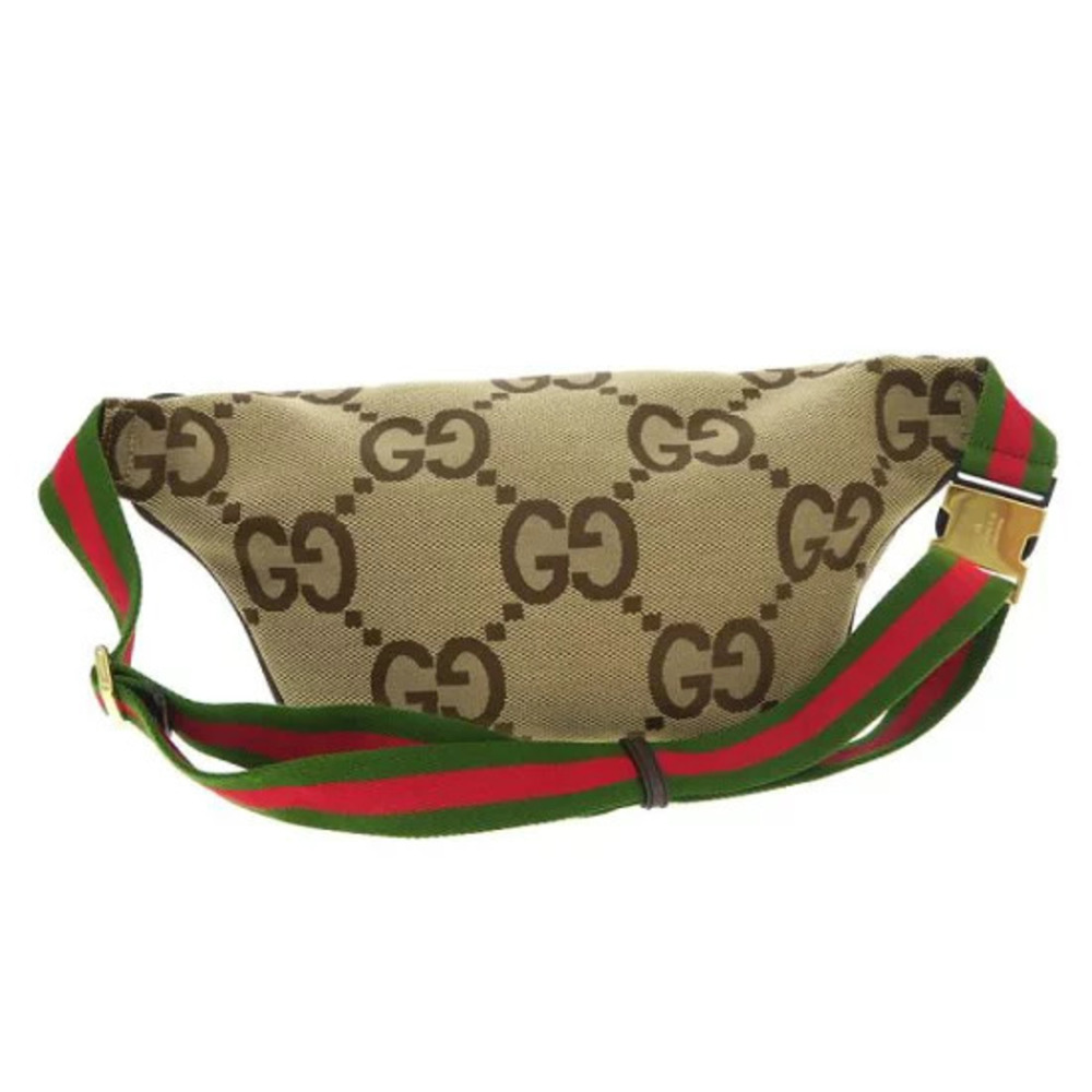 Gucci Jumbo GG Belt Bag Black Canvas Crossbody - Picture 3 of 9